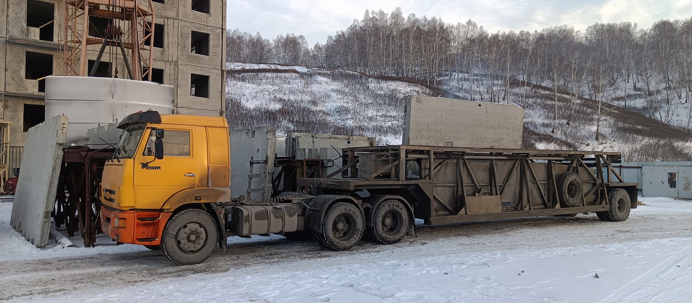 Аренда и услуги панелевозов для перевозки ЖБИ изделий в Новосибирске