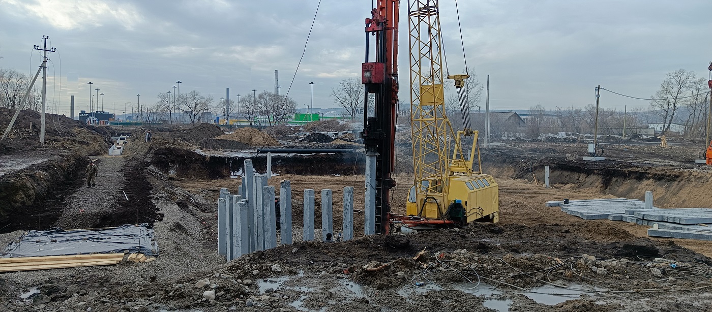 Аренда сваебоя для забивки бетонных свай в Черепаново